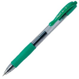 Pilot G-2 Bolígrafo Retráctil de Tinta Gel 0.7 mm - Verde - Pack de 12 unidades (Set de 12)
