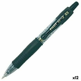 Pilot Bolígrafo Tinta de Gel G2 Pixie XS Retráctil Negro (Set de 12)