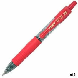 Pilot G2 Pixie Bolígrafo Retráctil Tinta Gel Rojo (Set de 12)
