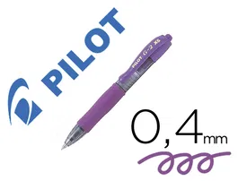 Pilot G-2 Bolígrafo Gel Retractil Violeta Sujeción Caucho 0.7mm