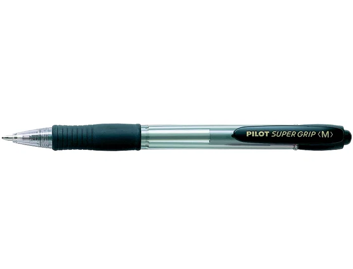 Pilot Bolígrafo Super Grip Negro Retractil Tinta Base de Aceite 0.4 mm