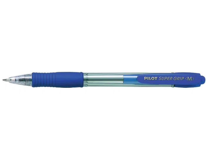 Pilot Bolígrafo Super Grip Retractil Azul Tinta Base de Aceite Punta 1mm Trazo 0.4mm Pilot Bolígrafo Super Grip Retractil Azul Tinta Base de Aceite Punta 1mm Trazo 0.4mm