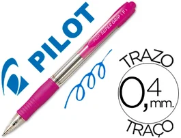 Pilot Bolígrafo Supergrip M Retráctil Punta 1.0mm Azul Cuerpo Rosa Set 12 (Set de 12)
