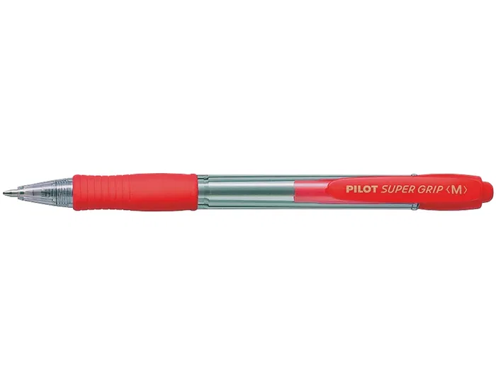 Pilot Bolígrafo Retráctil Super Grip Rojo Tinta de Aceite Punta 1 mm Trazo 0.4 mm Pilot Bolígrafo Retráctil Super Grip Rojo Tinta de Aceite Punta 1 mm Trazo 0.4 mm