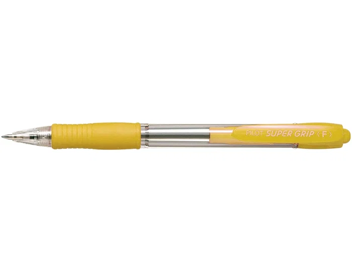 Pilot Bolígrafo Super Grip Amarillo Retráctil Sujeción de Caucho Tinta Base de Aceite Pilot Bolígrafo Super Grip Amarillo Retráctil Sujeción de Caucho Tinta Base de Aceite