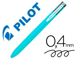 Pilot Bolígrafo Super Grip G Retractil Sujeción Caucho Tinta Base Aceite 4 Colores Cuerpo Azul 1 mm