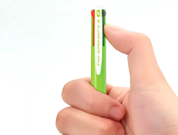 Pilot Bolígrafo Supergrip G 4 Colores Azul-Rojo-Negro-Verde Cuerpo Verde Lima Set de 12 Unidades (Set de 12)