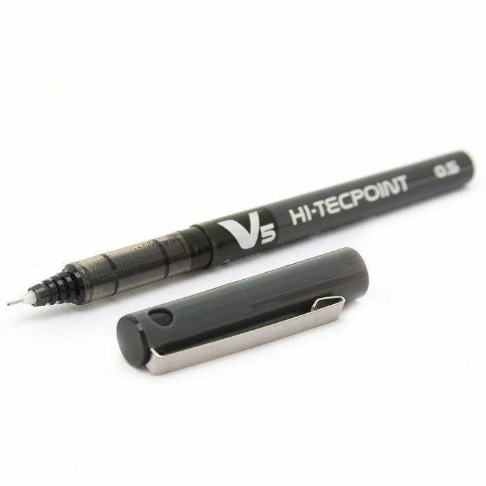 Pilot Hi-Tecpoint V-5 Negro 0,5 mm (Set de 12)