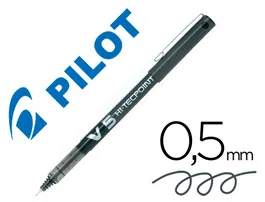 Pilot Rotulador V-5 Punta Aguja Negro 0.5 mm Tinta Líquida