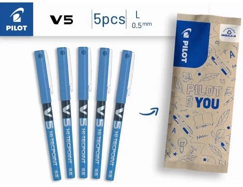 Pilot Hi-Tecpoint V-5 Azul Claro (Set de 12)