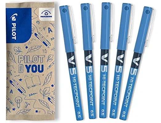 Pilot Hi-Tecpoint V-5 Azul Claro (Set de 12)
