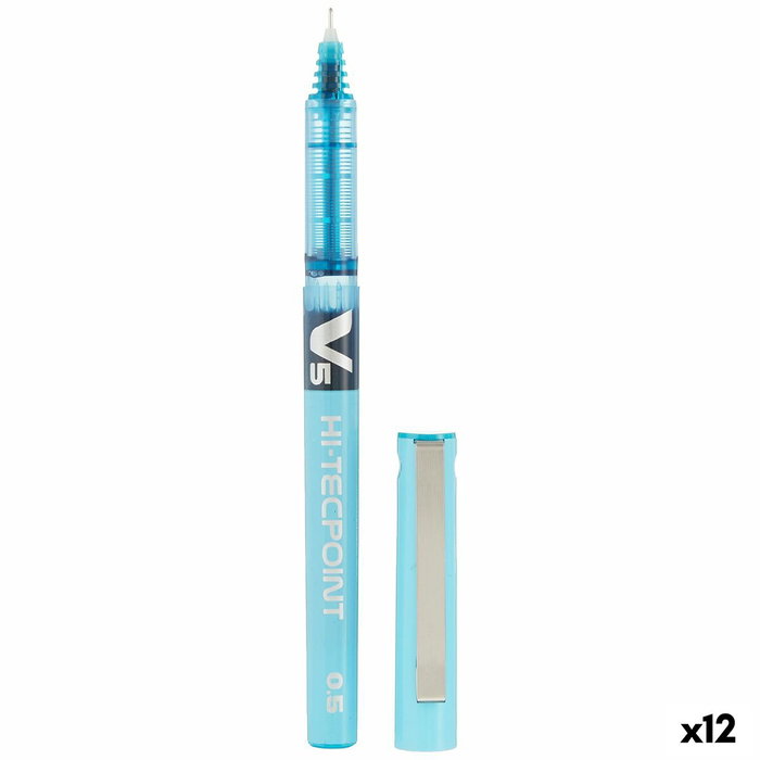 Pilot Hi-Tecpoint V-5 Azul claro (Set de 12)