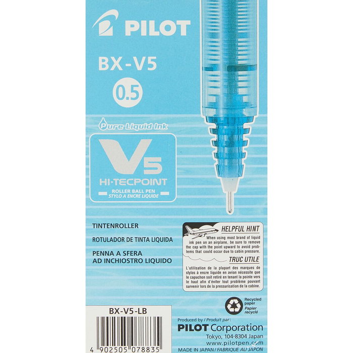 Pilot Hi-Tecpoint V-5 Azul claro (Set de 12)
