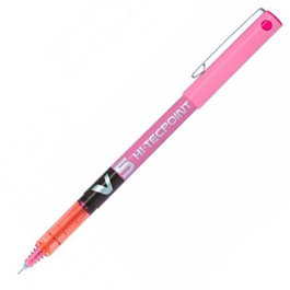 Pilot Roller V-5 Hi-Tecpoint - Pluma de Tinta Líquida con Punta de Aguja 0.5 mm - Color Rosa - Pack de 12 Unidades (Set de 12)