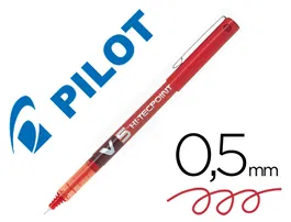 Pilot Rotulador V-5 Punta Aguja Rojo 0.5 mm Tinta Líquida