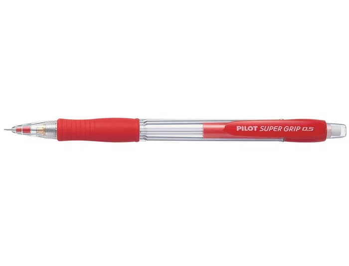 Pilot Portaminas H-185 Supergrip 0.5 Con Goma Rojo (Set de 12) (Set de 12)
