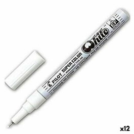 Pilot Marcador Permanente Desechable Blanco Extrafino (Set de 12)
