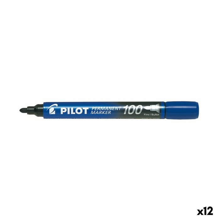 Pilot Rotulador Permanente SCA-100 Azul (Set de 12)