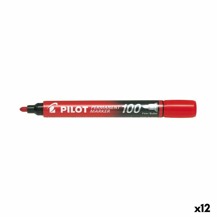 Pilot Marcador Permanente SCA-100 Rojo (Set de 12)