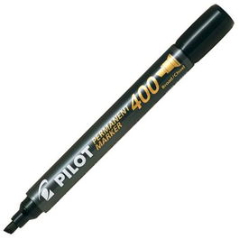 Pilot Marcador Permanente SCA-400 Punta Biselada Negro, Set de 12 Unidades (Set de 12)