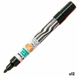 Pilot Marcador Permanente SCA-F Recargable Negro (Set de 12)