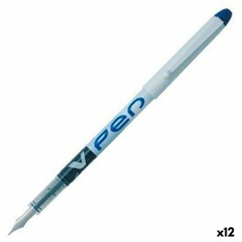 Pilot Pluma Desechable VPEN Cuerpo Blanco Azul (Set de 12)