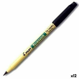 Pilot Set de 12 Marcadores Textiles Permanentes Permawash Negro Punta 2mm