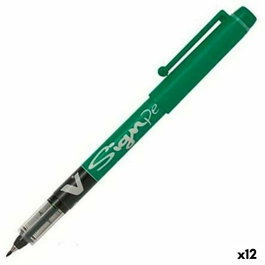 Pilot Vsign Pen Tinta Líquida Verde Punta de Fibra 2,0 mm (Set de 12)