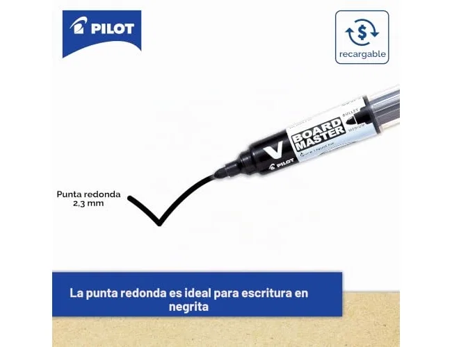 Pilot V Board Master Rotulador para Pizarra Blanca Recargable Negro (Set de 10) Pilot V Board Master Rotulador para Pizarra Blanca Recargable Negro (Set de 10)