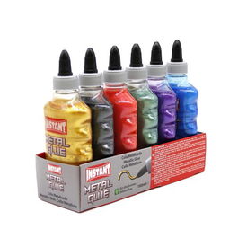 Cola Metal Glue Color Instant Surtido 180 Ml Expositor De 6