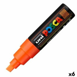 POSCA Marcador PC-8K Punta Biselada 8.0mm Naranja Flúor (Set de 6)