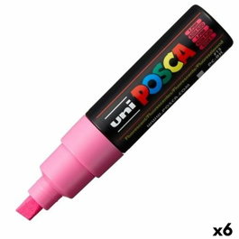 POSCA Marcador PC-8K Punta Biselada 8.0mm Rosa Flúor (Set de 6)