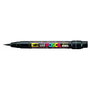 POSCA Marcador PCF-350 Punta Acrílica Estilo Pincel Negro (Set de 5)