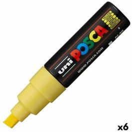 POSCA Marcador PC-8K Punta Biselada 8.0mm Amarillo (Set de 6)