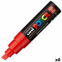 POSCA Marcador de Pintura PC-8K Punta Biselada 8,0 mm Rojo (Set de 6)