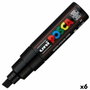 POSCA Marcador PC-8K Punta Biselada 8,0 mm Negro (Set de 6)