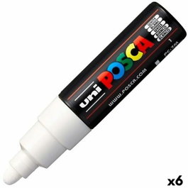 POSCA Marcador PC-7M Blanco Punta Bala (Set de 6)