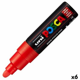 POSCA Marcador PC-7M Punta Forma de Bala Rojo (Set de 6)