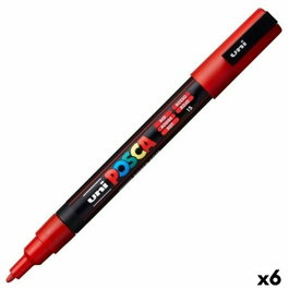 POSCA PC-3M Marcador de Pintura Punta Cónica 0,9-1,3 mm Rojo (Set de 6)
