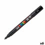 POSCA Marcador de Pintura PC-3M Punta Cónica 0,9-1,3 mm Negro (Set de 6)