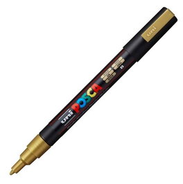 POSCA Marcador PC-3M Punta Cónica 0,9 - 1,3 mm Color Oro - Set de 6 Unidades - Marcador de Pintura No Permanente Base Agua (Set de 6)