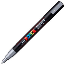 POSCA Marcador Pc-3M Punta Cónica 0,9-1,3 mm Plata Set de 6 (Set de 6)