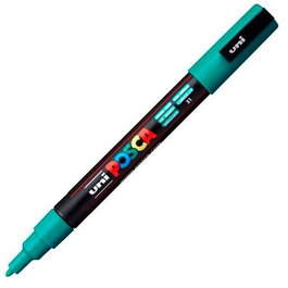 POSCA Marcador PC-3M Set de 6 unidades, Punta Cónica 0.9-1.3mm, Verde Esmeralda, Tinta base agua no tóxica (Set de 6)