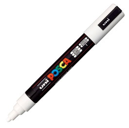 POSCA Marcador PC-5M No Permanente Punta Bala 1.8-2.5 mm - Blanco (Set de 6 unidades) (Set de 6)