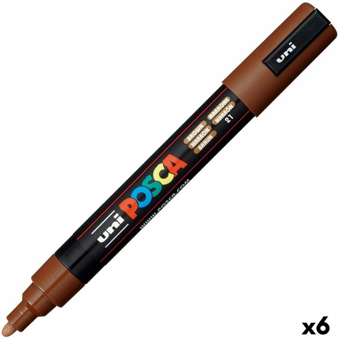 POSCA Marcador PC-5M Marrón (Set de 6)