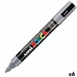 POSCA Marcador PC-5M Gris (Set de 6)