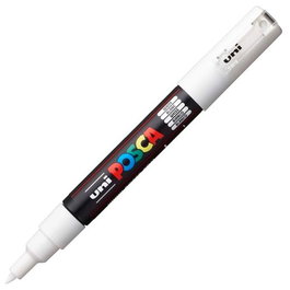 POSCA PC-1M Marcador No Permanente Punta Fina 0.7-1 mm, Tinta Base Agua Lavable, Blanco (Set de 6) (Set de 6)