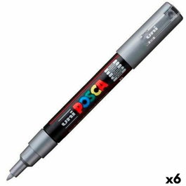 POSCA Marcador PC-1M Punta Fina 0.7-1mm Plata (Set de 6)
