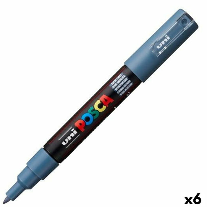 POSCA Marcador de Pintura No Permanente Gris Pizarra (Set de 6)