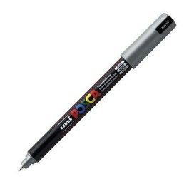 POSCA PC-1MR Marcador No Permanente Punta Extrafina 0.7 mm Plata - Set de 6 Unidades (Set de 6)